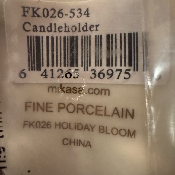 MIKASA Candleholders Holiday Bloom FK026 Poinsettias & Holly (2 sold separately) - Picture 10 of 14